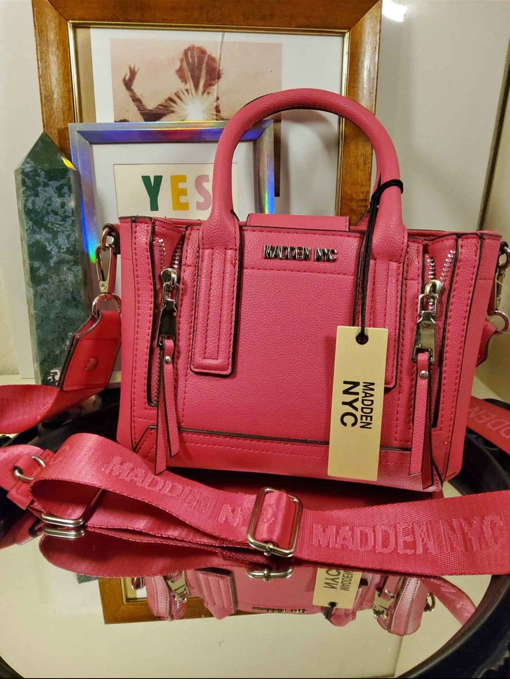 MADDEN NYC Pink Mini Satchel Bag
